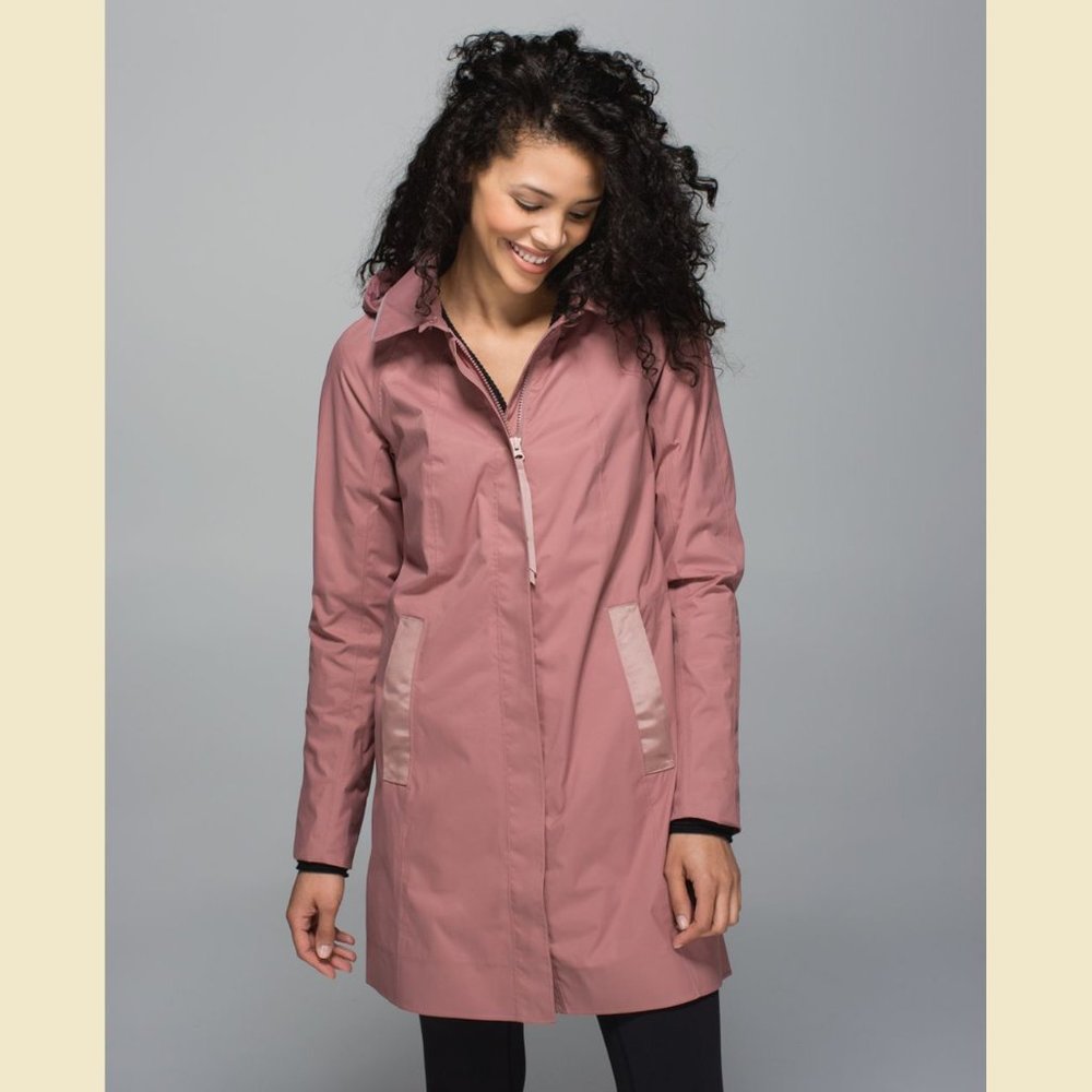 WORN ONCE! Lululemon Rain On Jacket, Water and Rain Resistant, Dark Berry, Sz 4